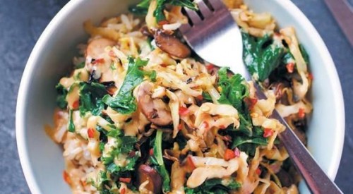 Rice With Vegetables, Seaweed, and Sprouts Recipe