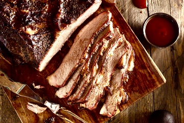 Brisket in coffee bourbon sauce