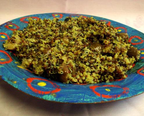 levana-cooks-quinoa-Fried-Onions-Chestnuts