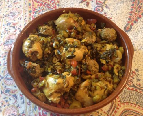 Swiss Chard Mustard Greens Chicken Lamb Tajine Recipe