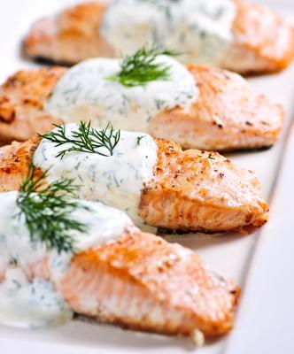 poached salmon