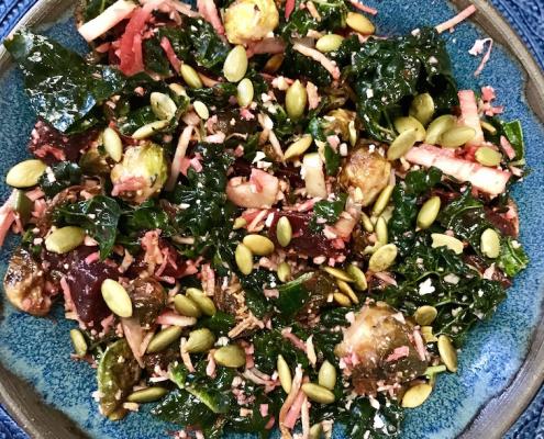 cauliflower brussels sprouts salad