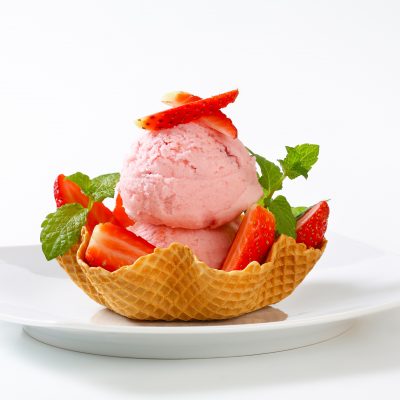 Strawberry chickpea ice cream