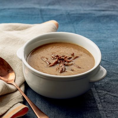 FRENCH ONION SOUP PURÉE WITH SHREDDED SHORT RIBS